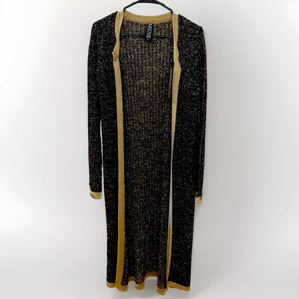 Tigresse Cardigan Women’s Size Medium Black And Gold NWT Renata Figueiredo